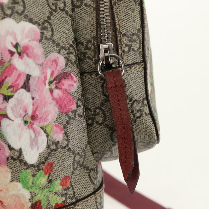【日本直送】GUCCI GG Blooms GG Supreme 雙肩包 PVC 米色 銀色 410544 正品 ka598M-18