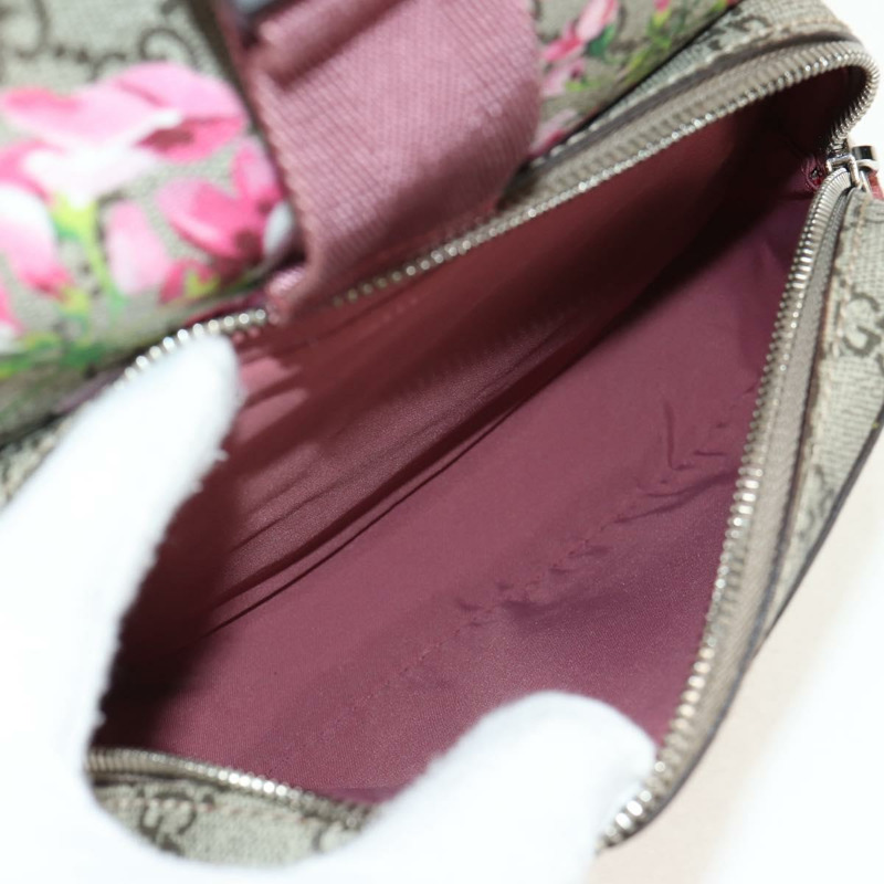 【日本直送】GUCCI GG Blooms GG Supreme 雙肩包 PVC 米色 銀色 410544 正品 ka598M-19