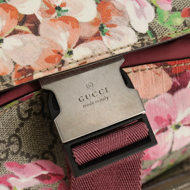 【日本直送】GUCCI GG Blooms GG Supreme 雙肩包 PVC 米色 銀色 410544 正品 ka598M-20