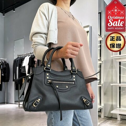 🎊佳節特賣🎁Balenciaga 678629 Neo Classic 小牛皮兩用機車包 黑色