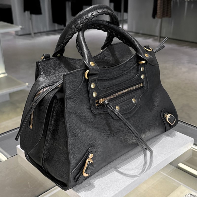 🎊佳節特賣🎁Balenciaga 678629 Neo Classic 小牛皮兩用機車包 黑色-2