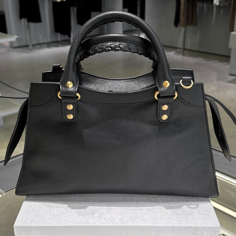 🎊佳節特賣🎁Balenciaga 678629 Neo Classic 小牛皮兩用機車包 黑色-4