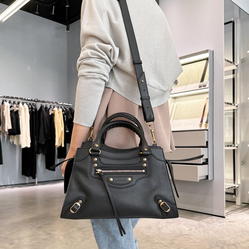 🎊佳節特賣🎁Balenciaga 678629 Neo Classic 小牛皮兩用機車包 黑色-7