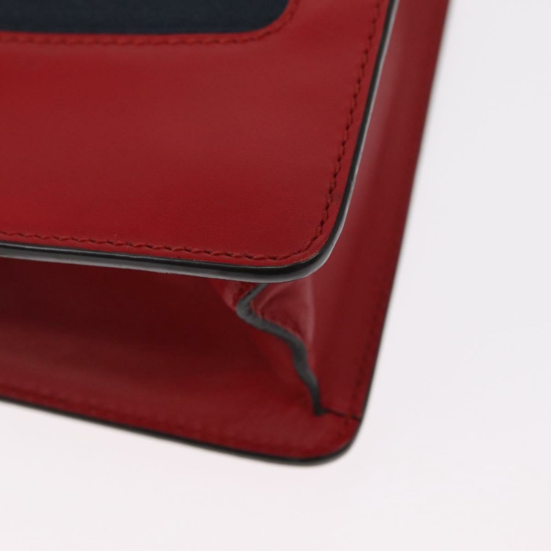 【日本直送】GUCCI Sylvie Sherry Line 鏈條單肩包 皮革 紅色 金色 431666 正品 ar13813-16