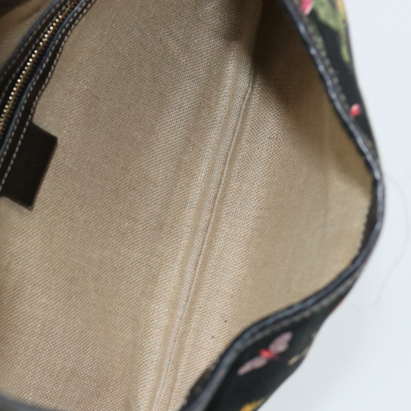 【日本直送】GUCCI Flora帆布單肩包 黑色 金色 153029 正品 156047-9