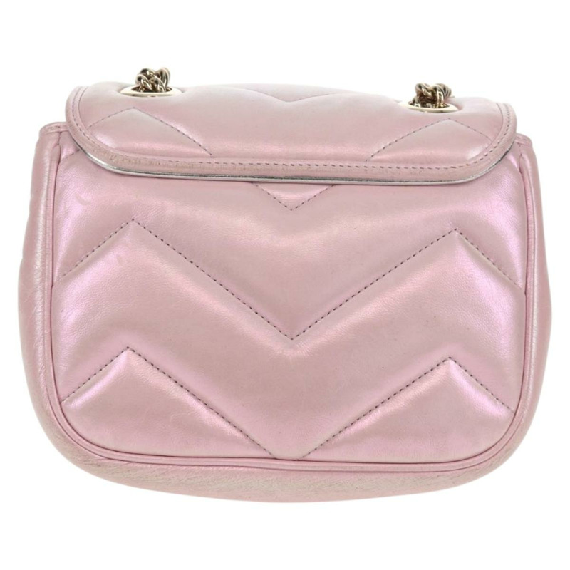 【日本直送】GUCCI GG Marmont 鏈條單肩包 皮革 粉紅金 739682 正品 154073V-1