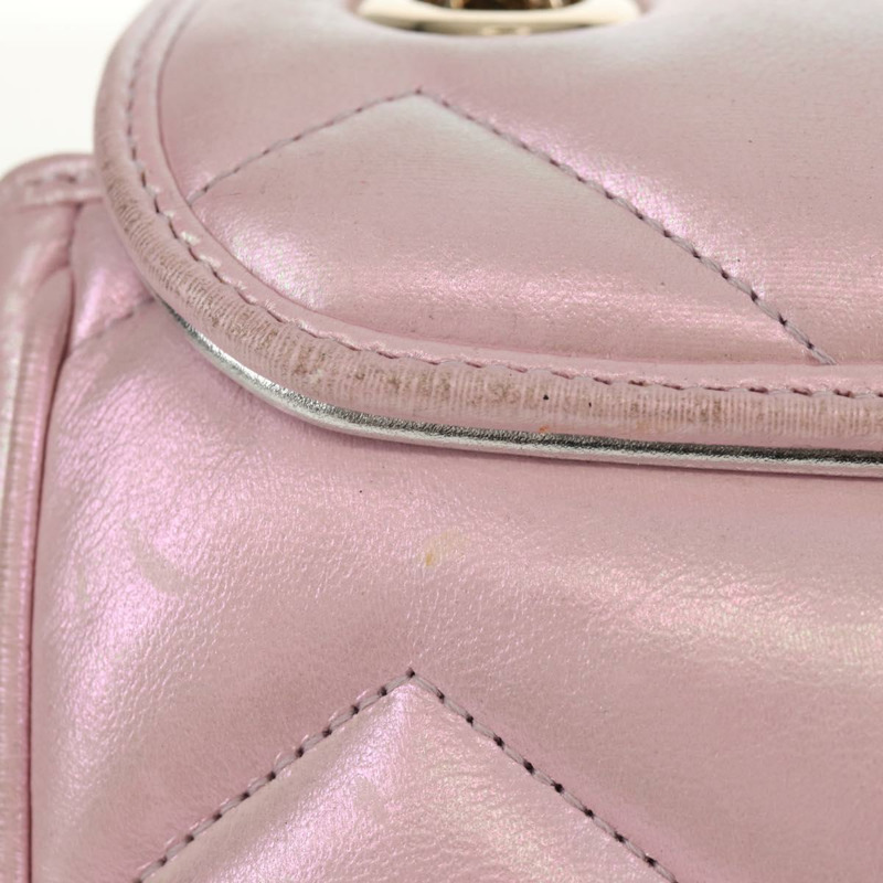 【日本直送】GUCCI GG Marmont 鏈條單肩包 皮革 粉紅金 739682 正品 154073V-2