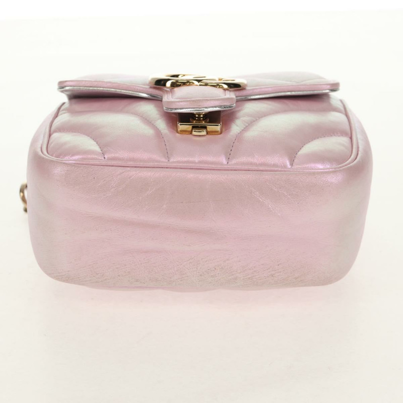 【日本直送】GUCCI GG Marmont 鏈條單肩包 皮革 粉紅金 739682 正品 154073V-5