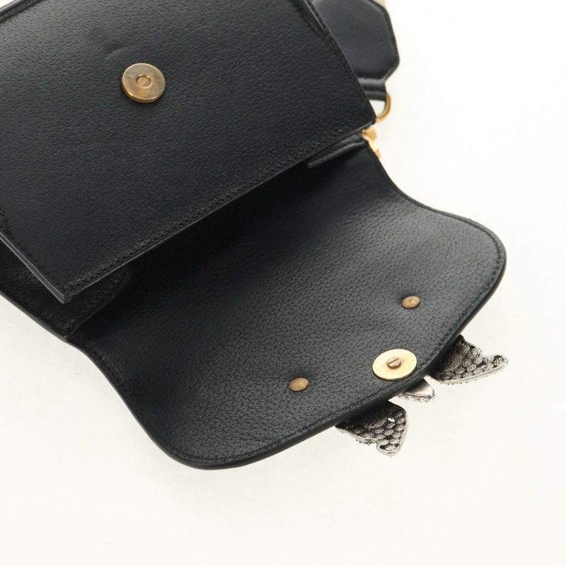 【日本直送】GUCCI 圖騰蝴蝶織紋雪莉線手提包,黑色皮革,貨號 505387,正品編號 153330SAM-22