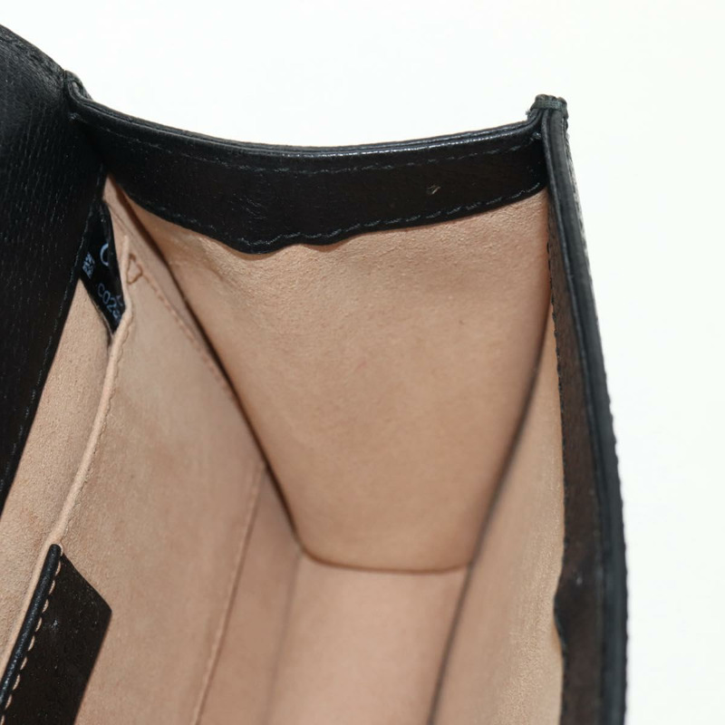 【日本直送】GUCCI 圖騰蝴蝶織紋雪莉線手提包,黑色皮革,貨號 505387,正品編號 153330SAM-25