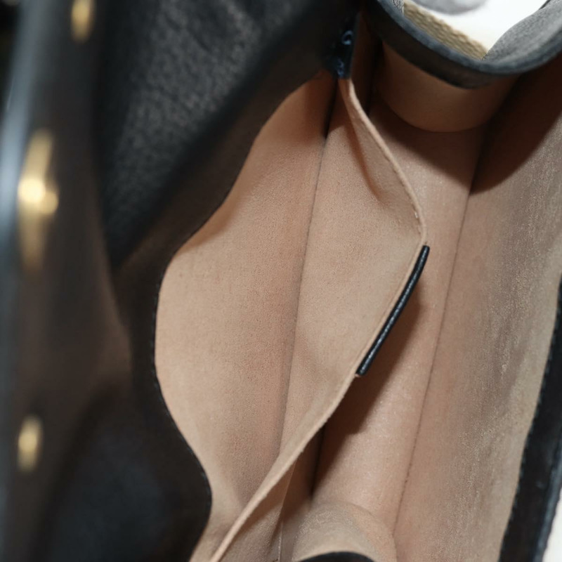 【日本直送】GUCCI 圖騰蝴蝶織紋雪莉線手提包,黑色皮革,貨號 505387,正品編號 153330SAM-26