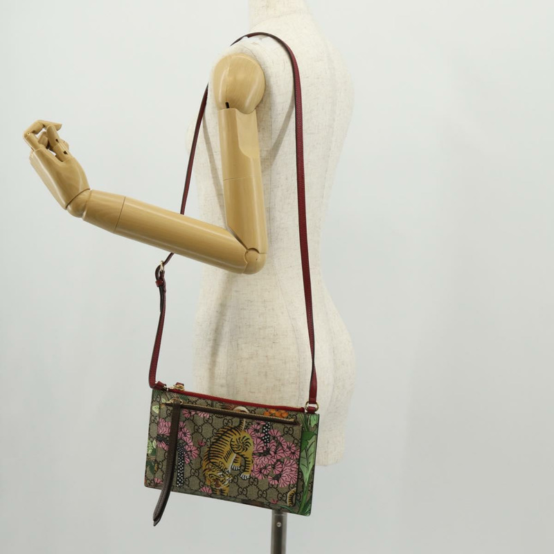 【日本直送】GUCCI GG Supreme 孟加拉虎花卉包 PVC 米色金色 454111 正品 154913SAM-27