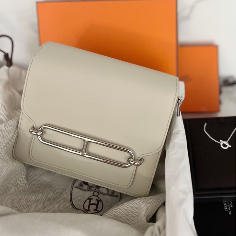 99新全配❤️ #愛馬仕 #豬鼻子19 #roulis #mini #冰川白 銀扣-0