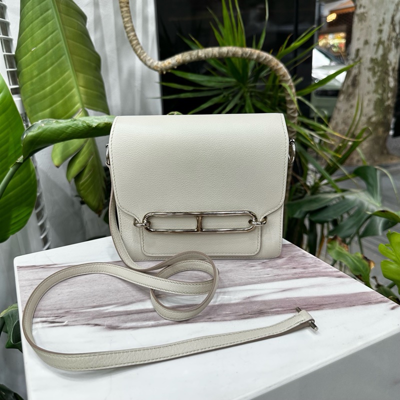 99新全配❤️ #愛馬仕 #豬鼻子19 #roulis #mini #冰川白 銀扣-2