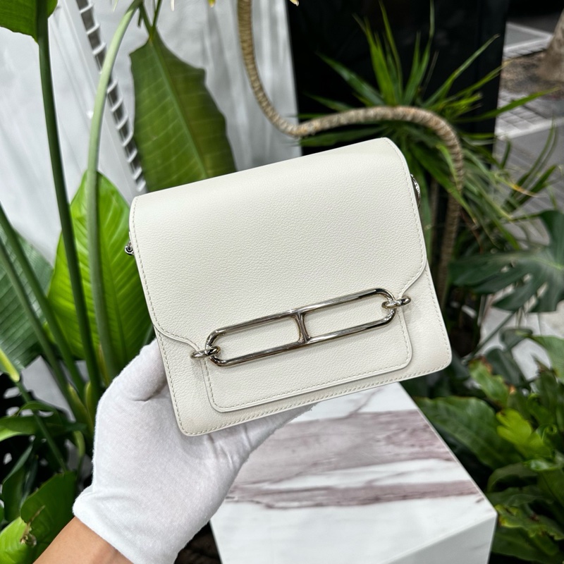 99新全配❤️ #愛馬仕 #豬鼻子19 #roulis #mini #冰川白 銀扣-8