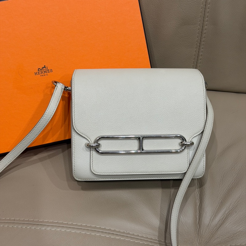 99新全配❤️ #愛馬仕 #豬鼻子19 #roulis #mini #冰川白 銀扣-9