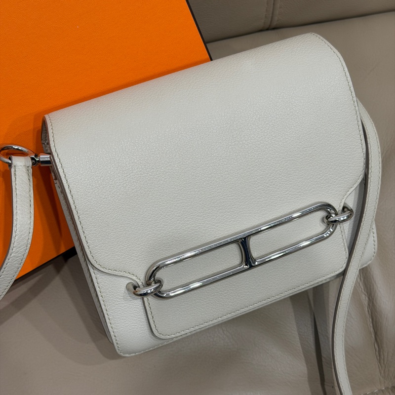 99新全配❤️ #愛馬仕 #豬鼻子19 #roulis #mini #冰川白 銀扣-10