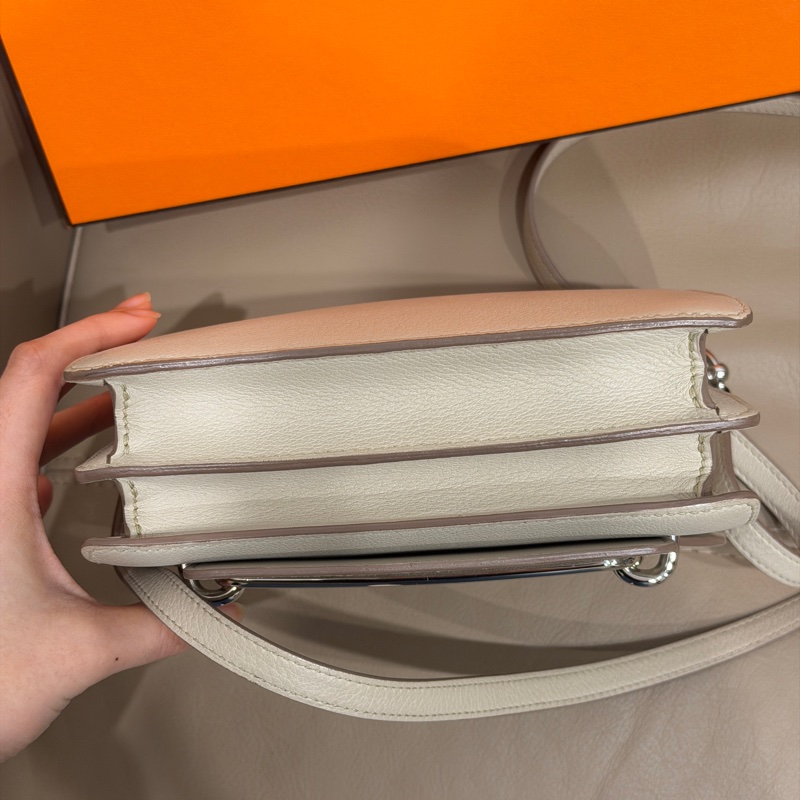 99新全配❤️ #愛馬仕 #豬鼻子19 #roulis #mini #冰川白 銀扣-13
