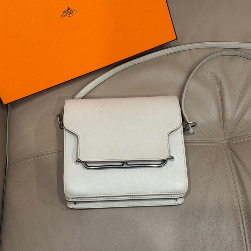 99新全配❤️ #愛馬仕 #豬鼻子19 #roulis #mini #冰川白 銀扣-16