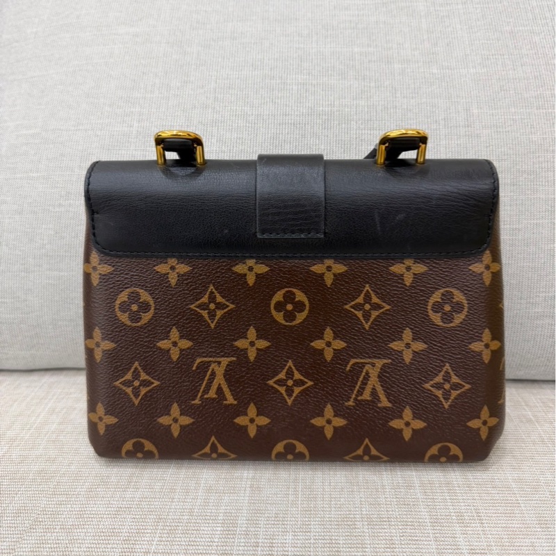 LV M44141經典LOCKY BB Monogram帆布牛皮飾邊磁釦手提包 斜背包（黑色）-36