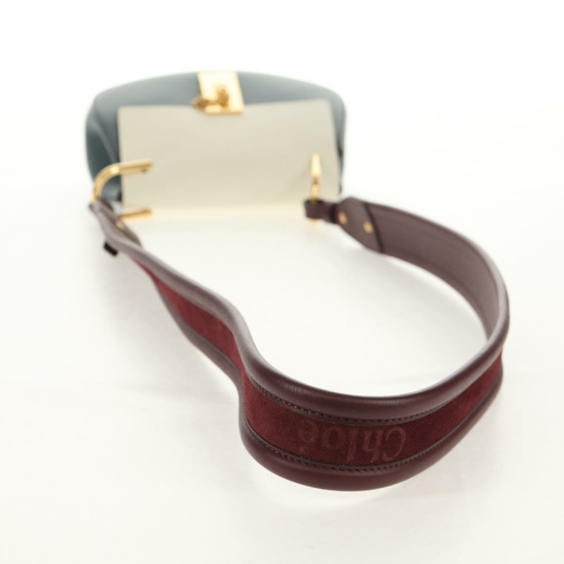 【日本直送】Chloe 鏈條 Drew 單肩包 皮革 藍色 金色 正品 BA8436V-6