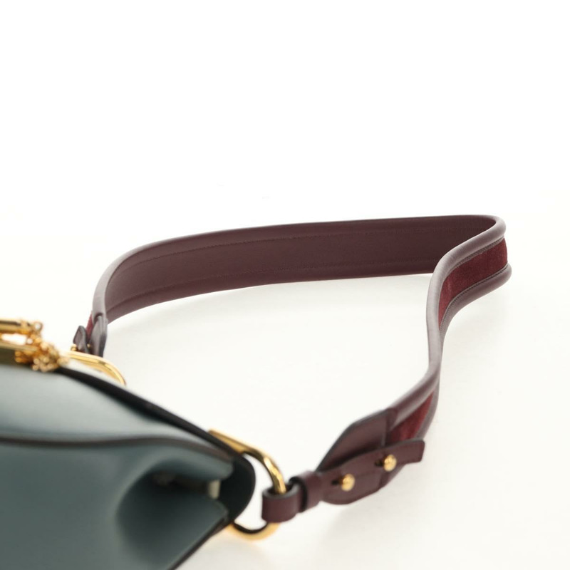 【日本直送】Chloe 鏈條 Drew 單肩包 皮革 藍色 金色 正品 BA8436V-13