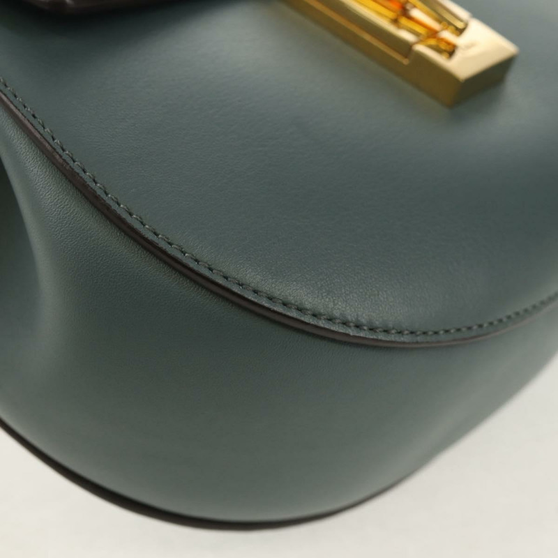 【日本直送】Chloe 鏈條 Drew 單肩包 皮革 藍色 金色 正品 BA8436V-14