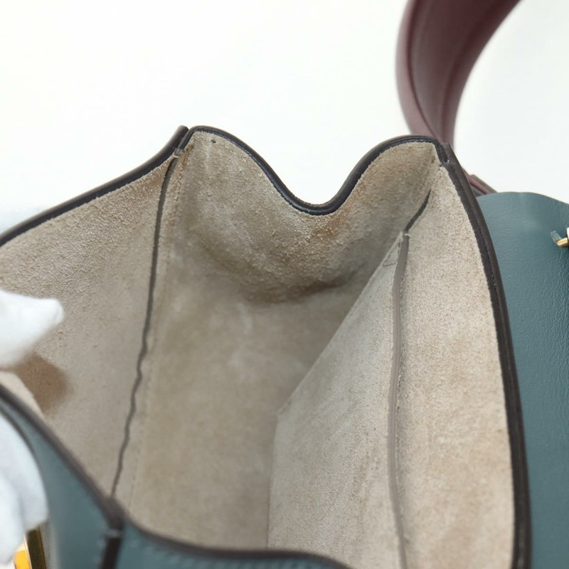 【日本直送】Chloe 鏈條 Drew 單肩包 皮革 藍色 金色 正品 BA8436V-20