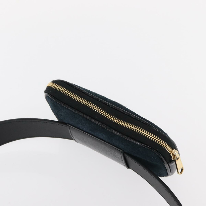 【日本直送】GUCCI Sherry Line 腰包 麂皮琺瑯海軍藍金色 519308 Auth mr1606-5
