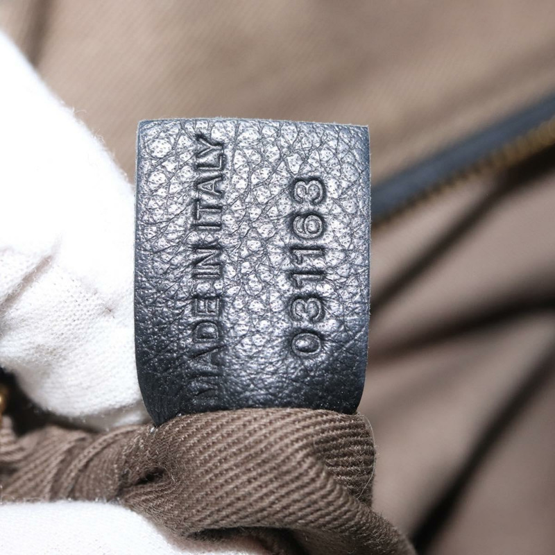 【日本直送】Chloe Marcie 手提包，黑色金色皮革，正品 am9872-11