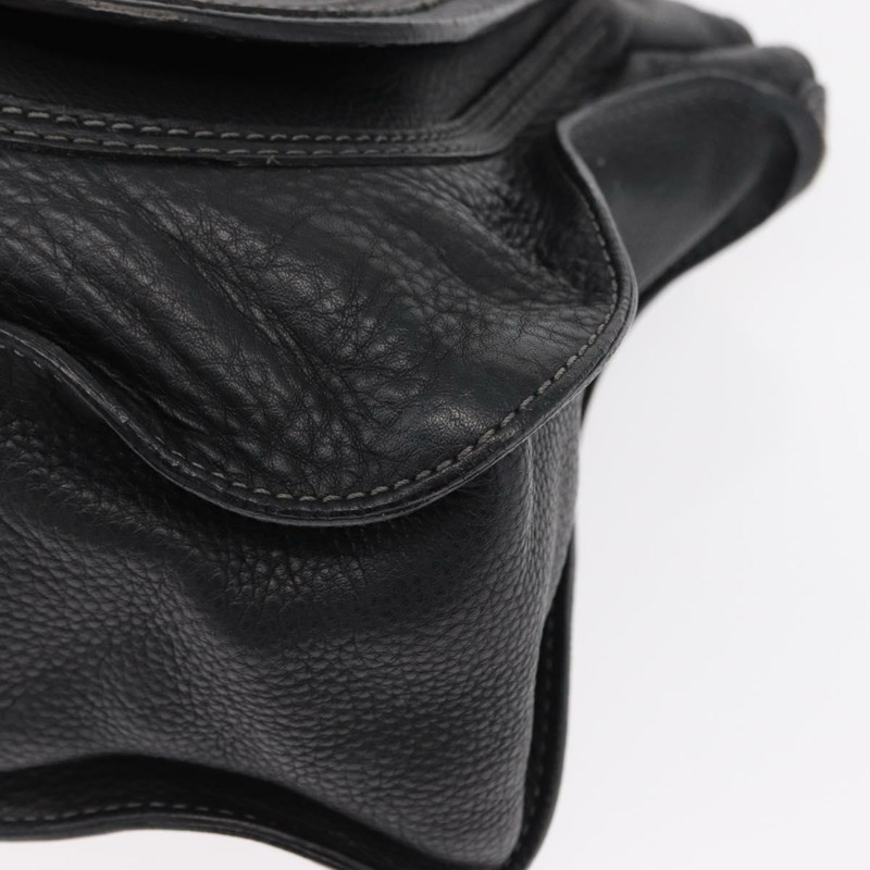 【日本直送】Chloe Marcie 手提包，黑色金色皮革，正品 am9872-13