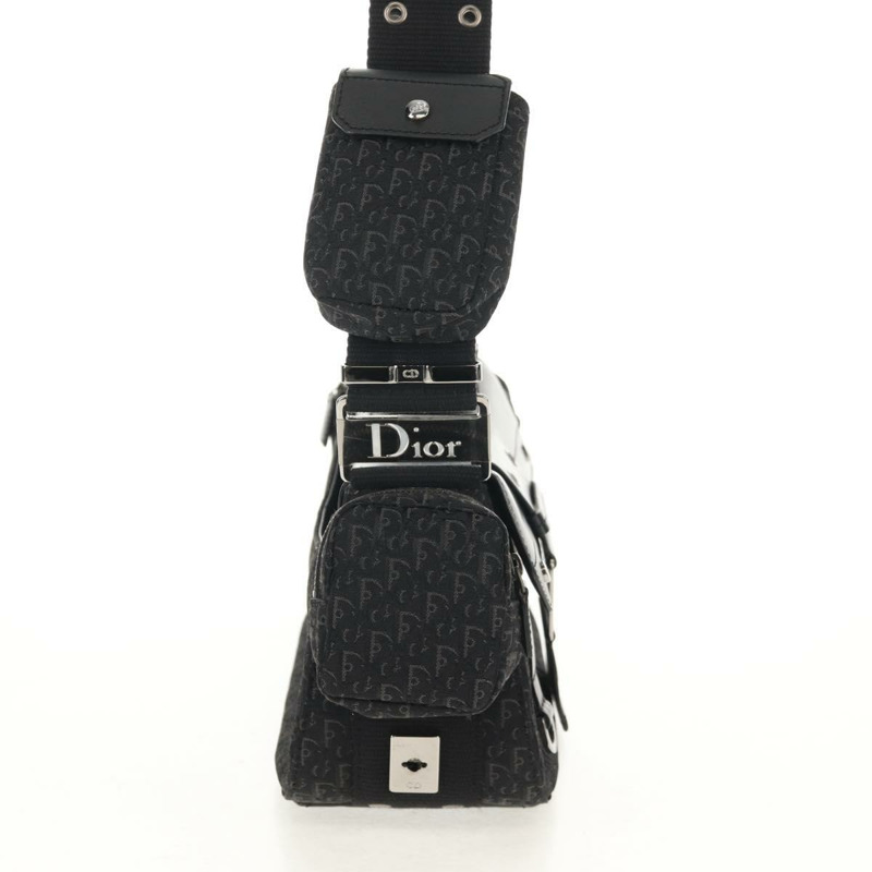 【日本直送】Christian Dior Trotter帆布街頭時尚肩背包 黑色銀色 正品 am9801V-3