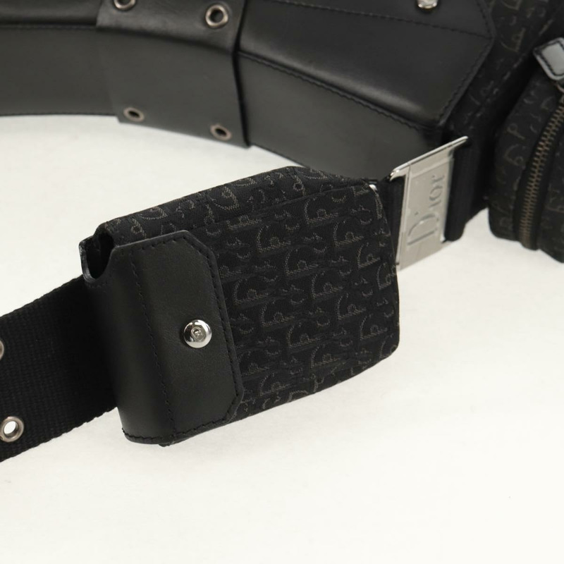 【日本直送】Christian Dior Trotter帆布街頭時尚肩背包 黑色銀色 正品 am9801V-15