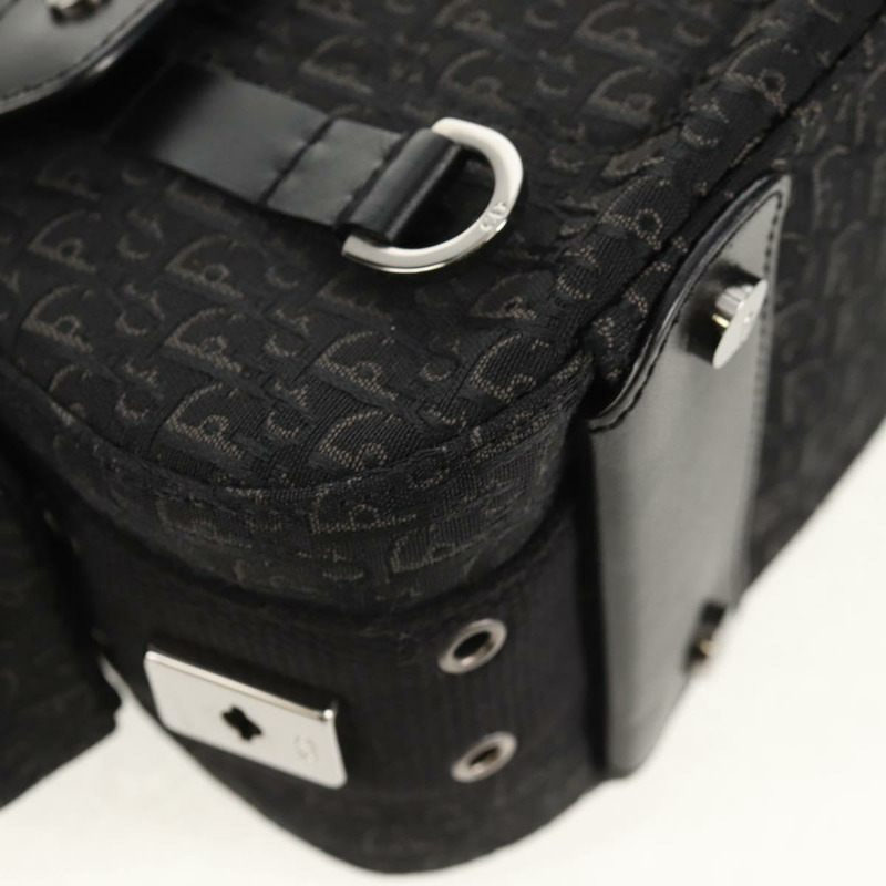 【日本直送】Christian Dior Trotter帆布街頭時尚肩背包 黑色銀色 正品 am9801V-17