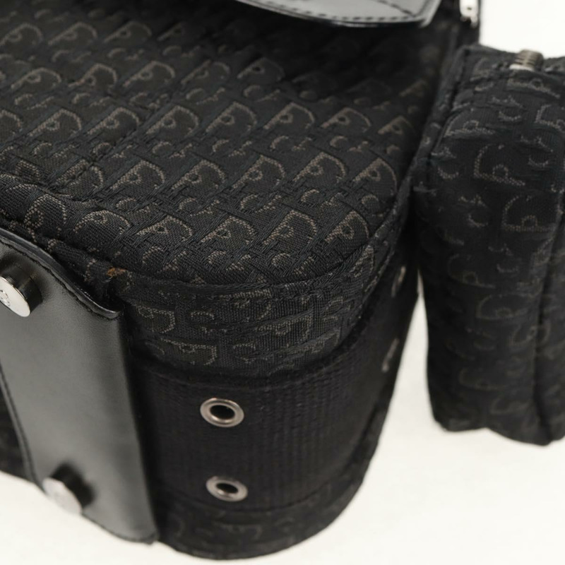 【日本直送】Christian Dior Trotter帆布街頭時尚肩背包 黑色銀色 正品 am9801V-18
