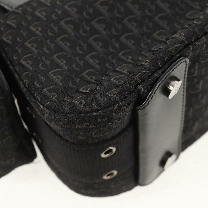 【日本直送】Christian Dior Trotter帆布街頭時尚肩背包 黑色銀色 正品 am9801V-19