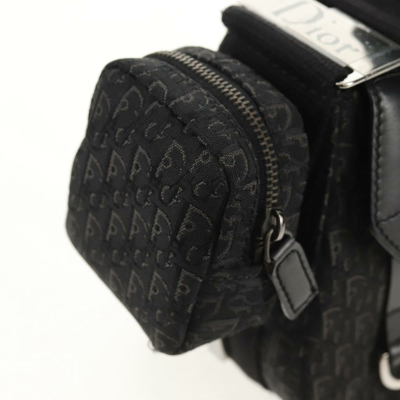 【日本直送】Christian Dior Trotter帆布街頭時尚肩背包 黑色銀色 正品 am9801V-21