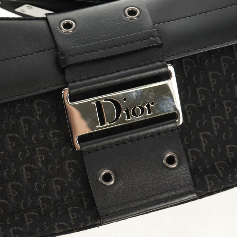 【日本直送】Christian Dior Trotter帆布街頭時尚肩背包 黑色銀色 正品 am9801V-23