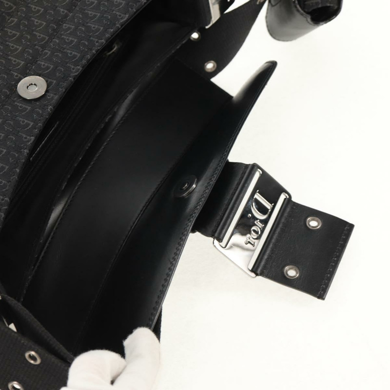 【日本直送】Christian Dior Trotter帆布街頭時尚肩背包 黑色銀色 正品 am9801V-24