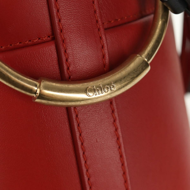 【日本直送】Chloe Mini Basket Roy 單肩包 皮革 紅色 金色 正品 BA8174M-19