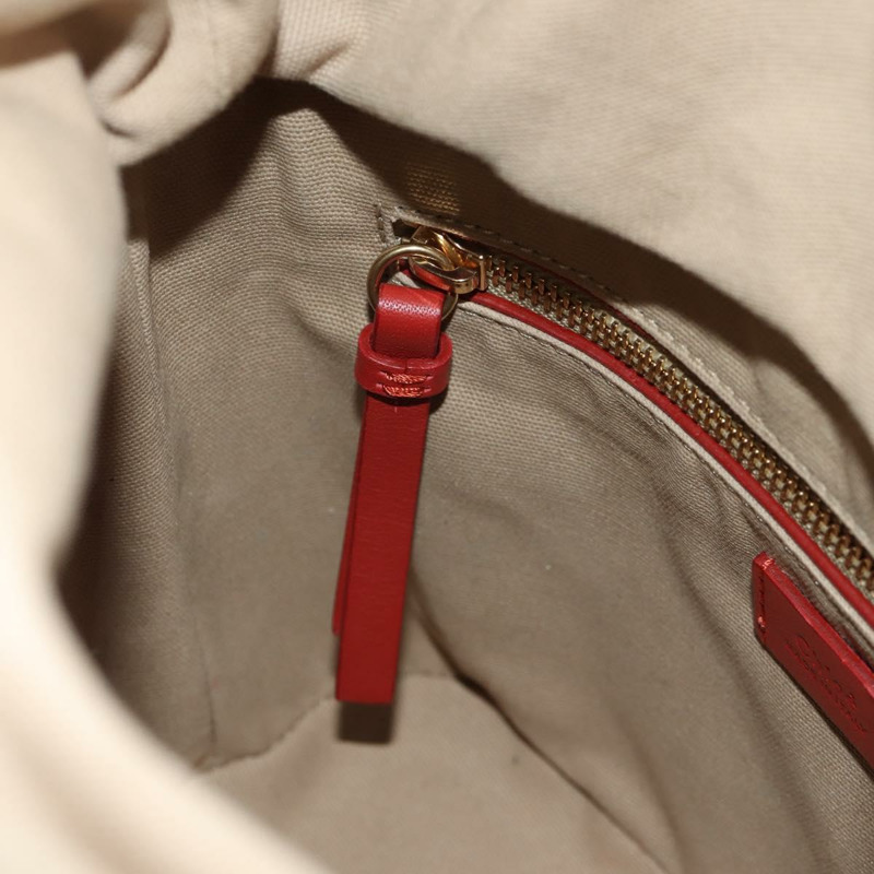 【日本直送】Chloe Mini Basket Roy 單肩包 皮革 紅色 金色 正品 BA8174M-26