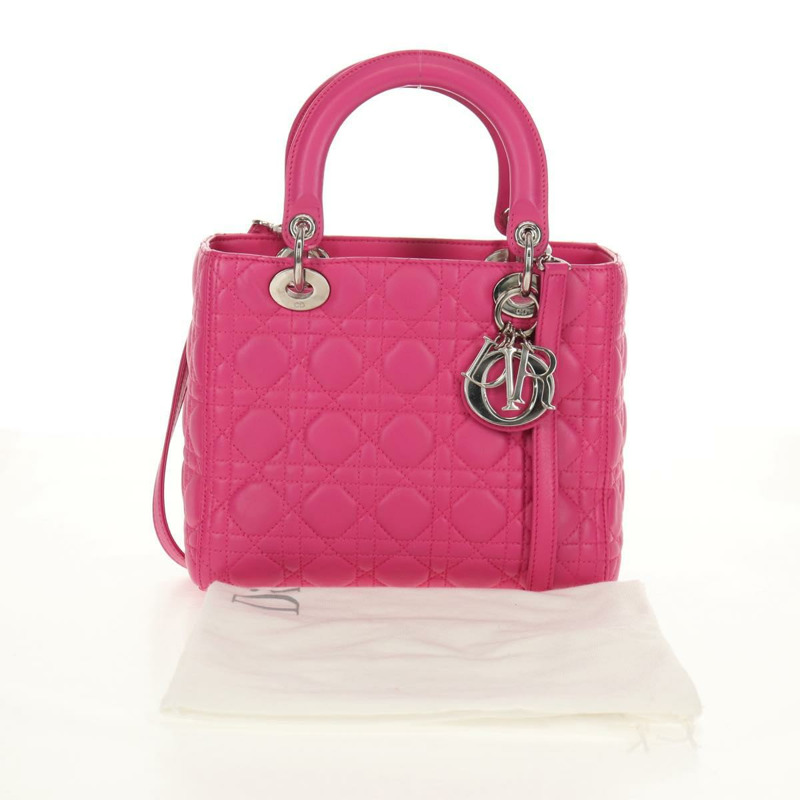 【日本直送】Christian Dior Canage Lady Dior 手提包 真皮 兩用 粉紅金配色 正品 154923SAM-11