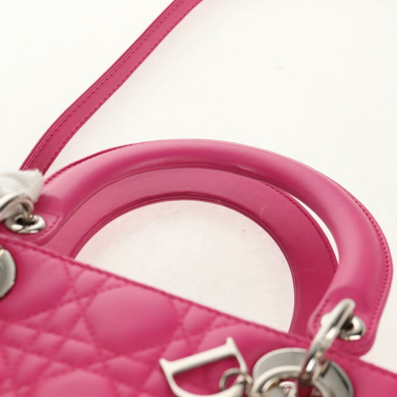 【日本直送】Christian Dior Canage Lady Dior 手提包 真皮 兩用 粉紅金配色 正品 154923SAM-13