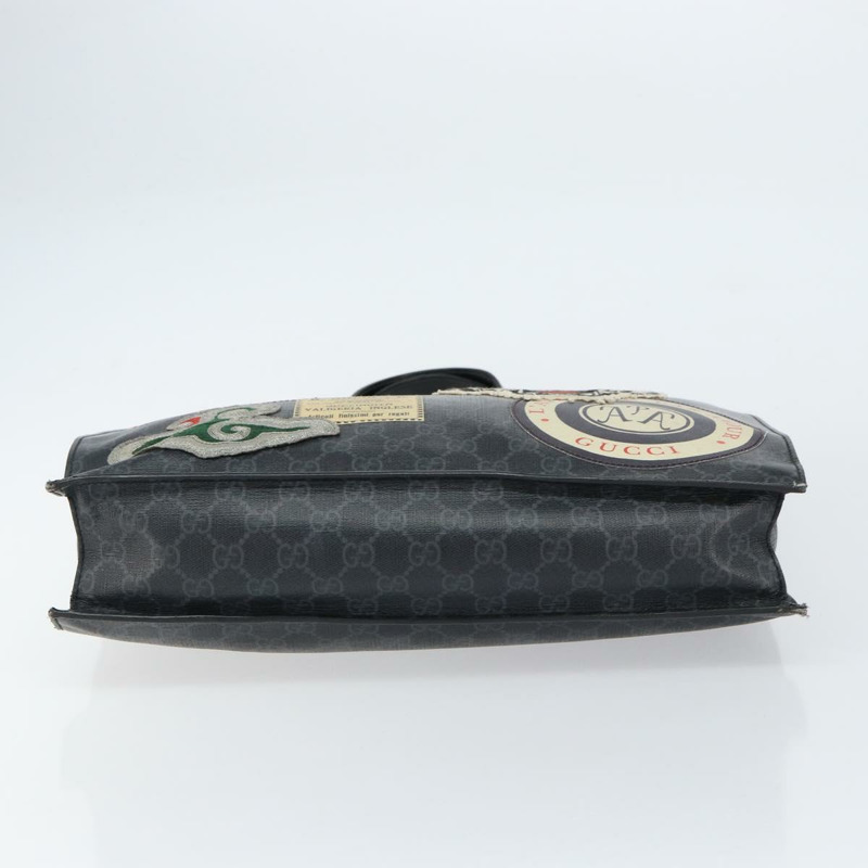 【日本直送】GUCCI GG Supreme Courier 手提包 PVC 黑銀 495559 正品 bs31418-4