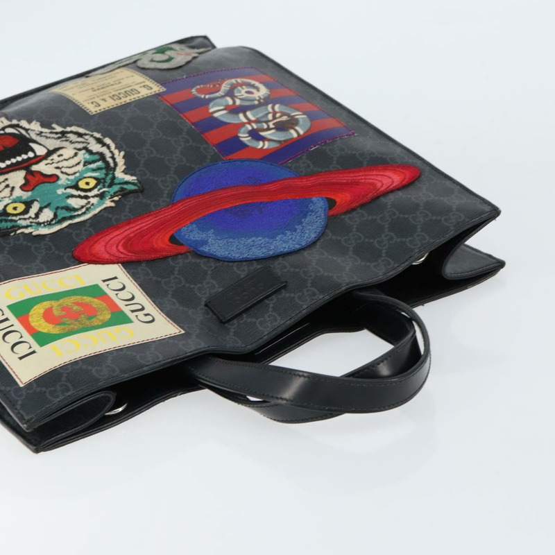 【日本直送】GUCCI GG Supreme Courier 手提包 PVC 黑銀 495559 正品 bs31418-5