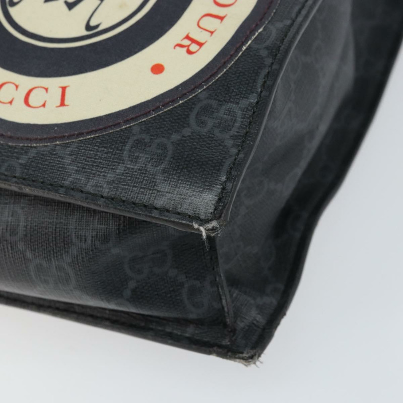 【日本直送】GUCCI GG Supreme Courier 手提包 PVC 黑銀 495559 正品 bs31418-8