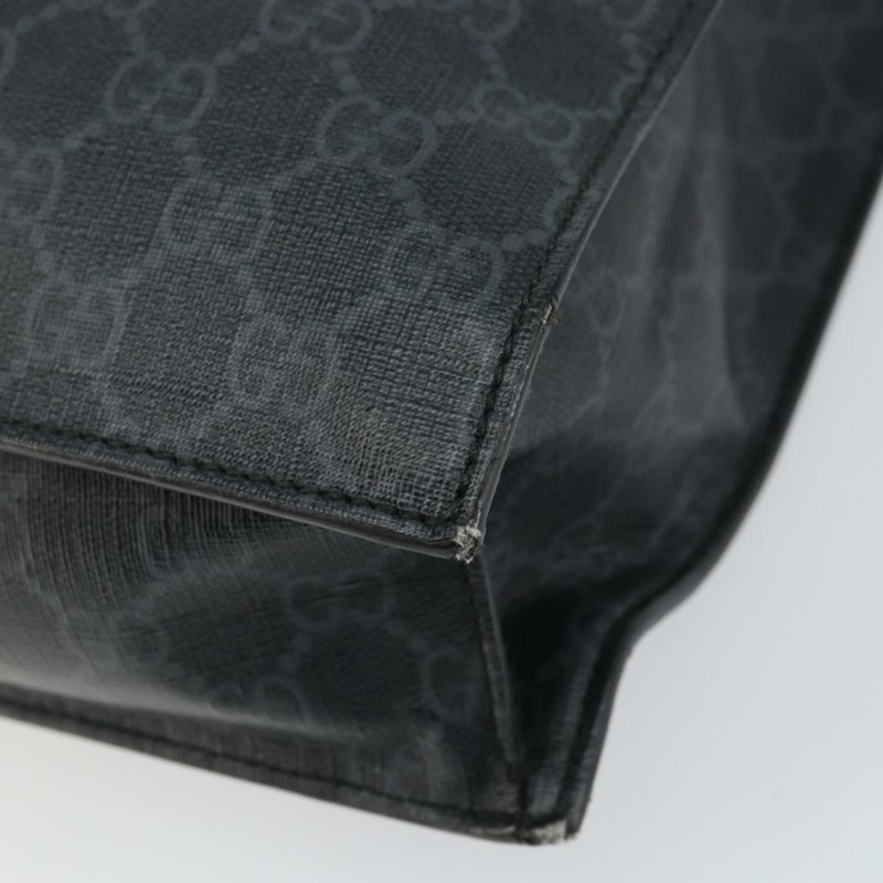 【日本直送】GUCCI GG Supreme Courier 手提包 PVC 黑銀 495559 正品 bs31418-14