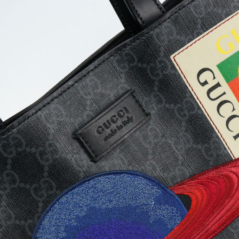 【日本直送】GUCCI GG Supreme Courier 手提包 PVC 黑銀 495559 正品 bs31418-16
