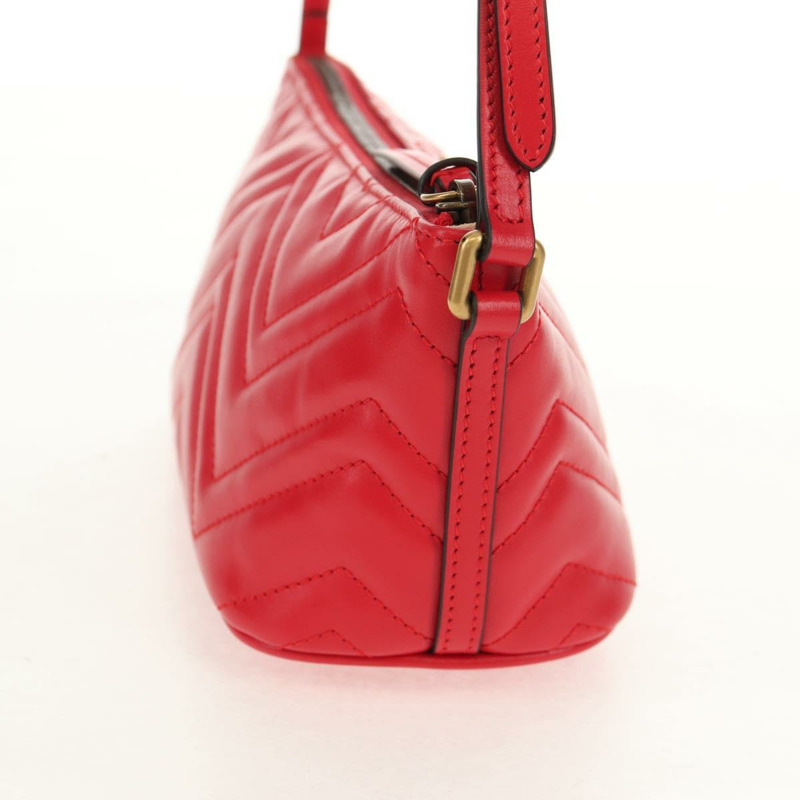 【日本直送】GUCCI GG Marmont 配件包 皮革 紅色 金色 739166 正品 ka600V-3