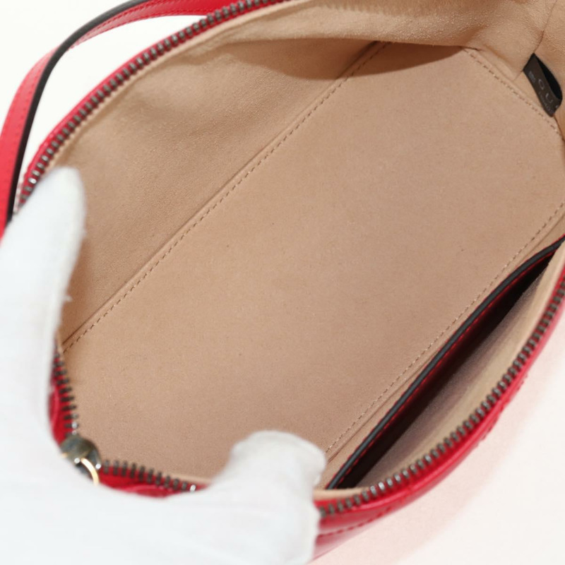 【日本直送】GUCCI GG Marmont 配件包 皮革 紅色 金色 739166 正品 ka600V-9